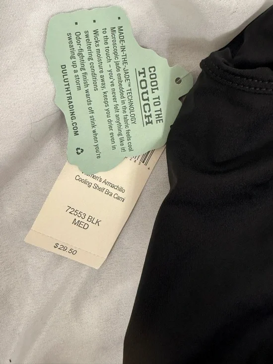 NWT Duluth Trading Co Black camisole Tank Top with built in bra Size large - Picture 8 of 9